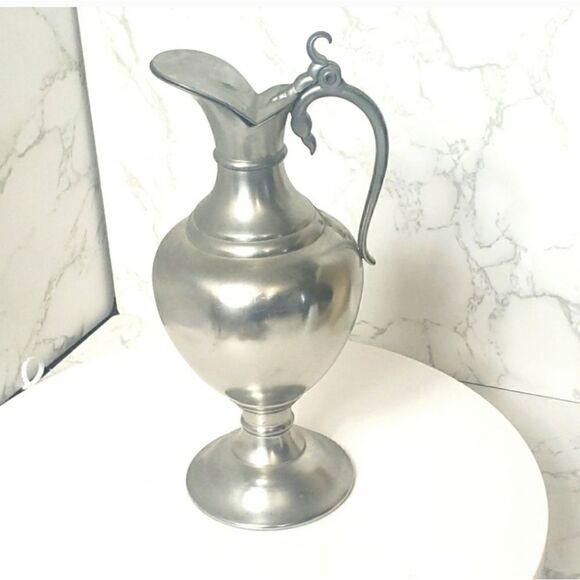 VINTAGE ROYAL HOLLAND PEWTER Daalderop KMD Pitcher Creamer Decor - Picture 1 of 7